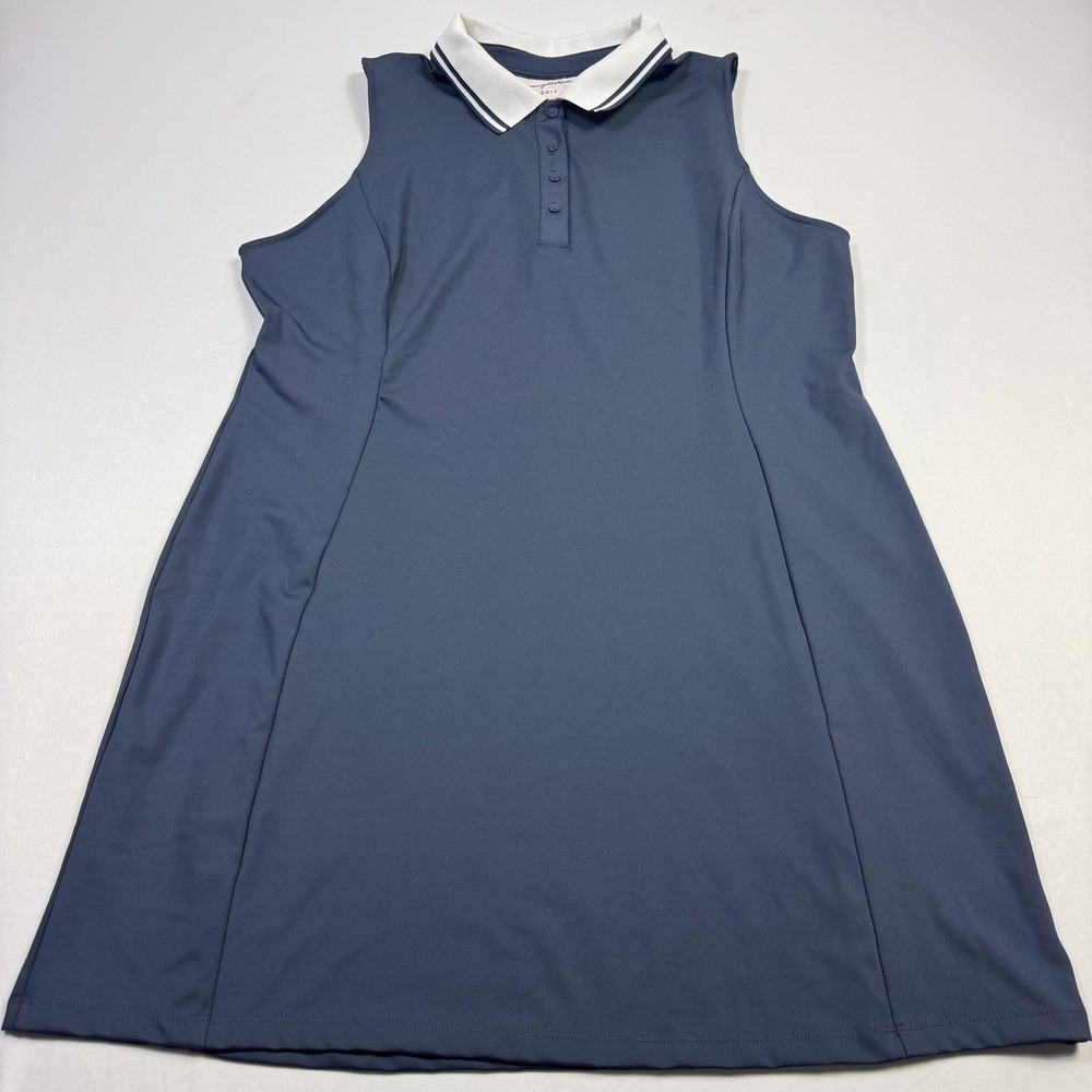 Tommy Bahama Golf Dress‎ Womens XL Blue Sleeveless Polo Shirt Shift Athletic